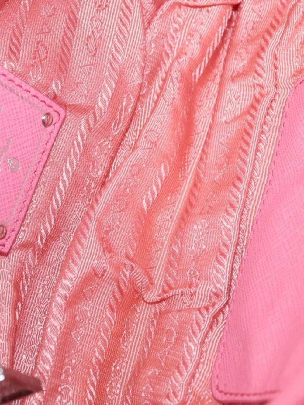 PRADA Gathered Chain Shoulder Bag Nylon Pink Silver Auth 161419 - Picture 10 of 16